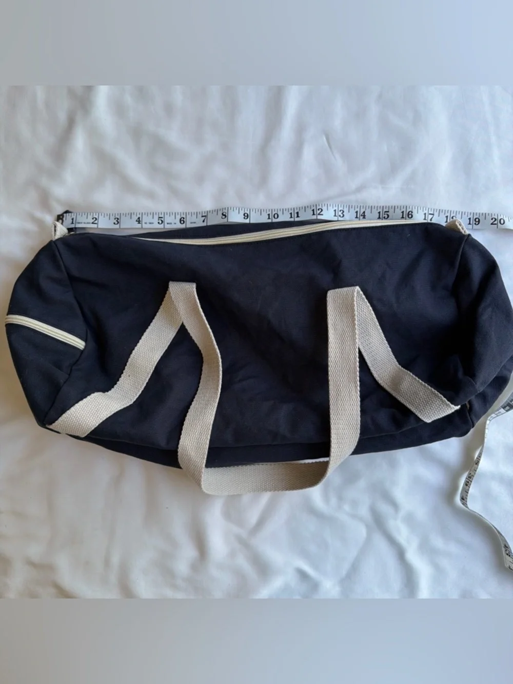 Bloomingdale’s Weekender Duffel Bag - Navy with Cream Straps